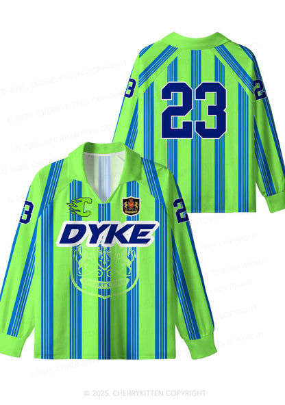 Custom Green DYKE Pride Y2K Sport Long Sleeve Jersey Shirts Cherrykitten