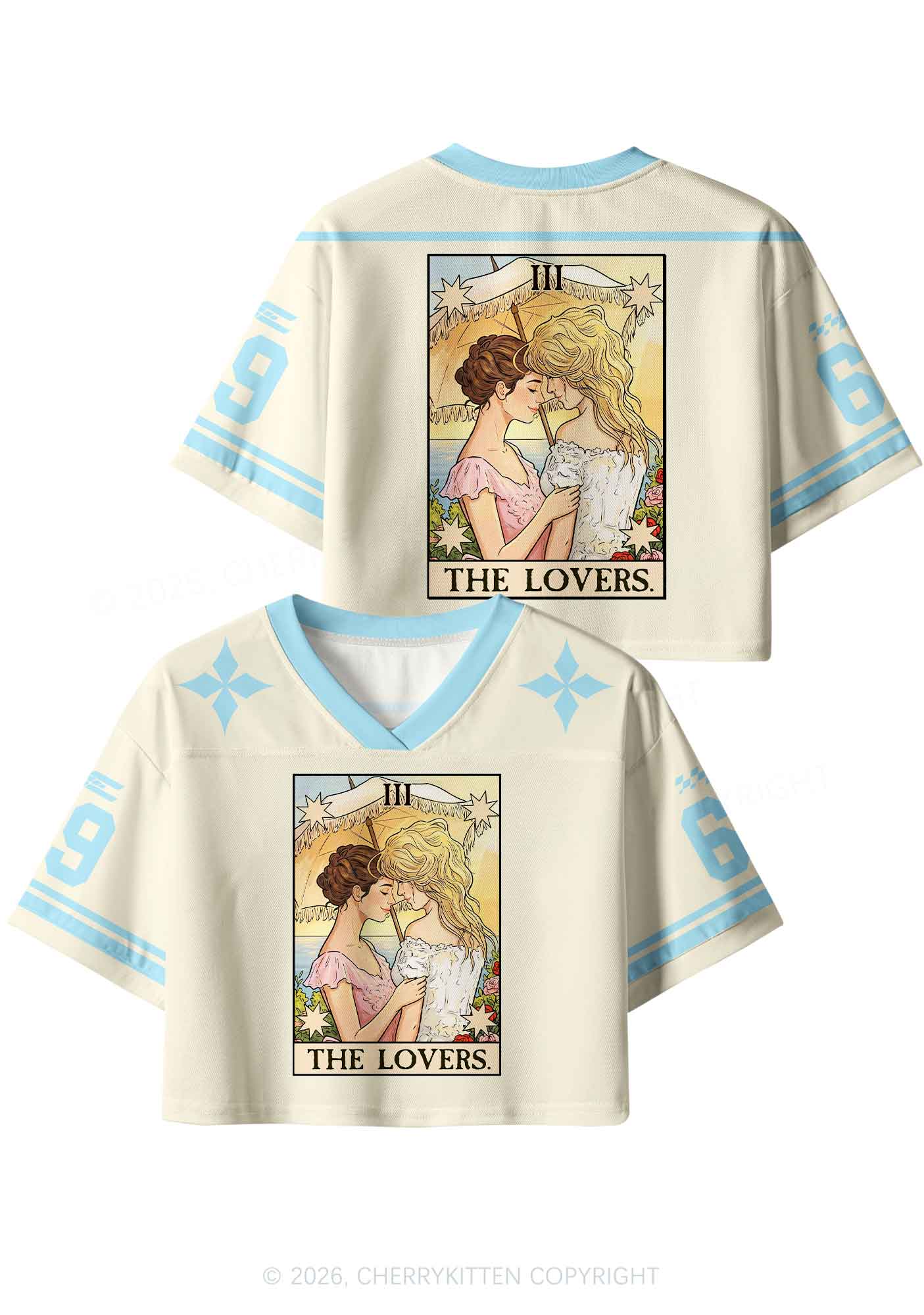 Vintage Beach Lesbian Lovers Pride Y2K Crop Sport Jersey Shirts Cherrykitten