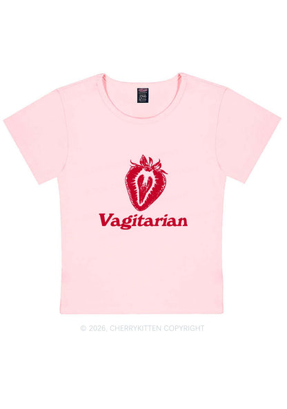 Vagitarian Strawberry Pride Y2K Baby Tee Cherrykitten