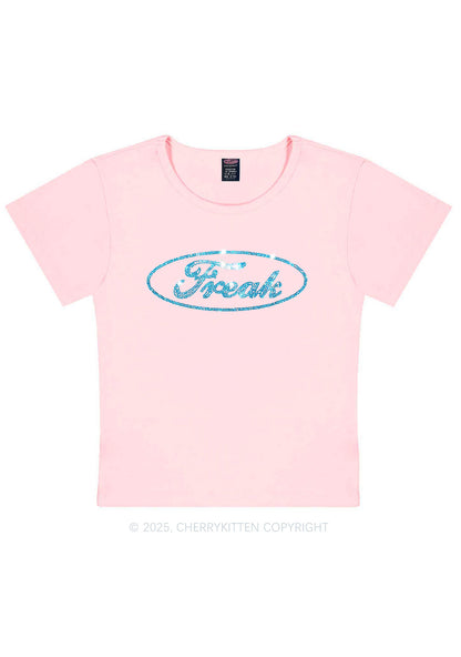 Rhinestone Oval Freak Y2K Baby Tee Cherrykitten