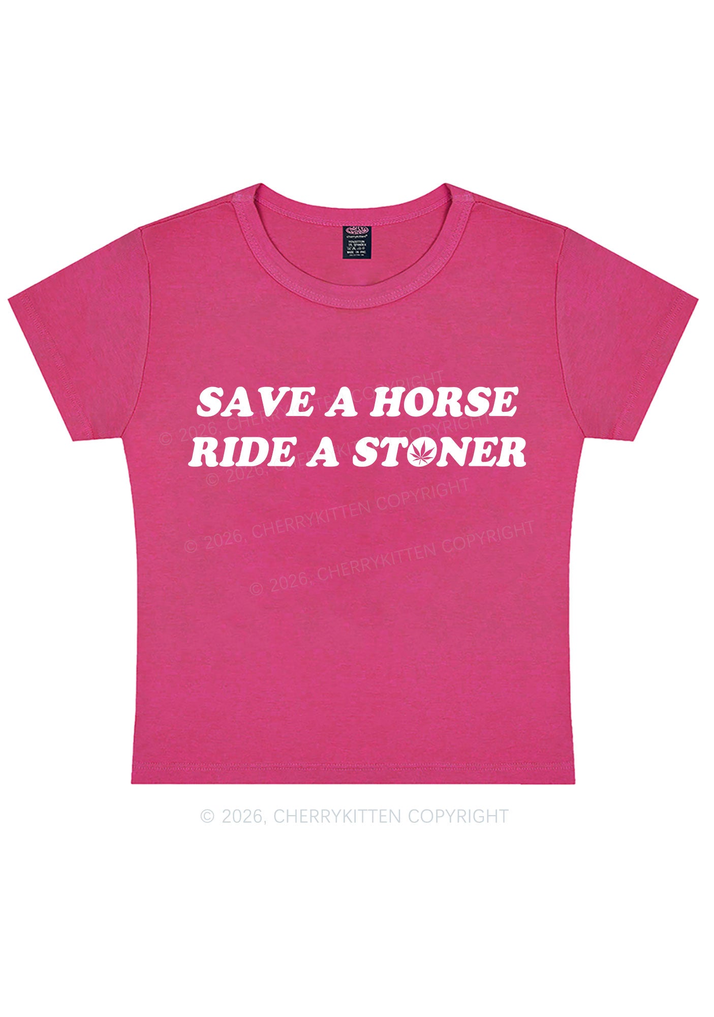 Save Horse Ride Stoner Y2K Baby Tee Cherrykitten