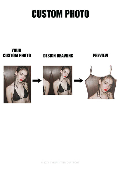 Custom Personalized Photo Y2K Mesh Cami Tank Cherrykitten
