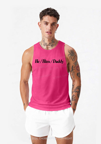 He Him Daddy Pride Y2K Men Racerback Tank Top Cherrykitten