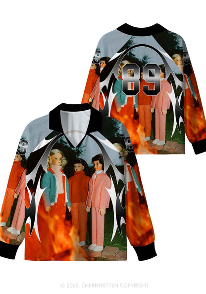 Custom Doll Flame Y2K Long Sleeve Sport Jersey Shirts Cherrykitten