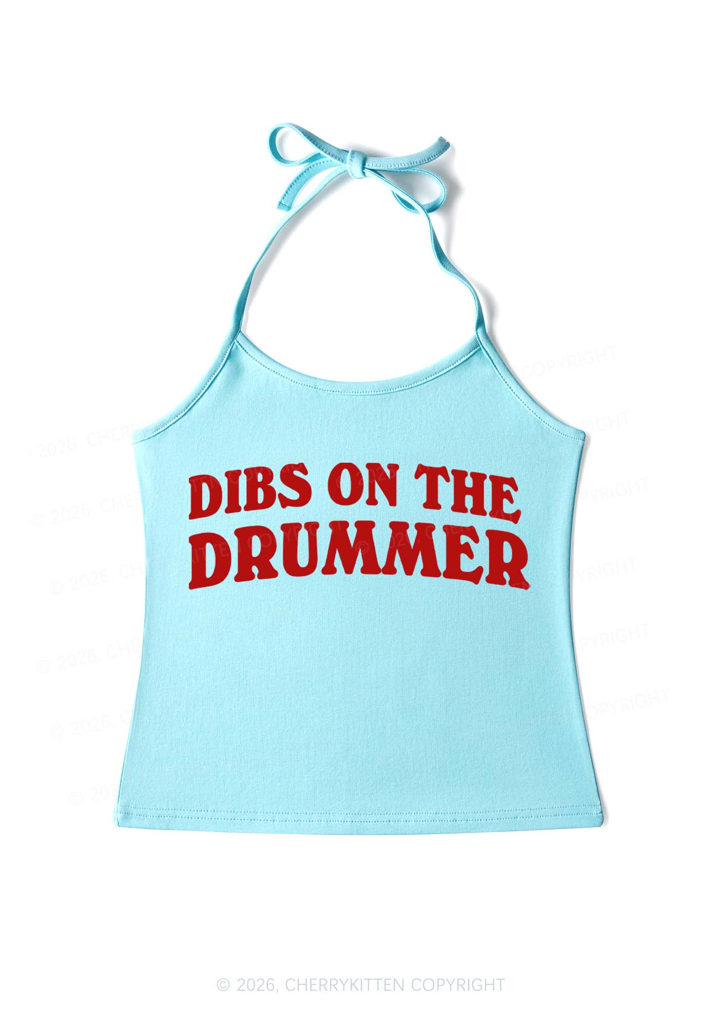 Dibs On The Drummer Y2K Halter Neck Cami Cherrykitten