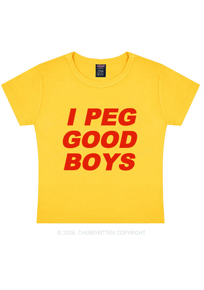 I Peg Good Boys Y2K Baby Tee Cherrykitten