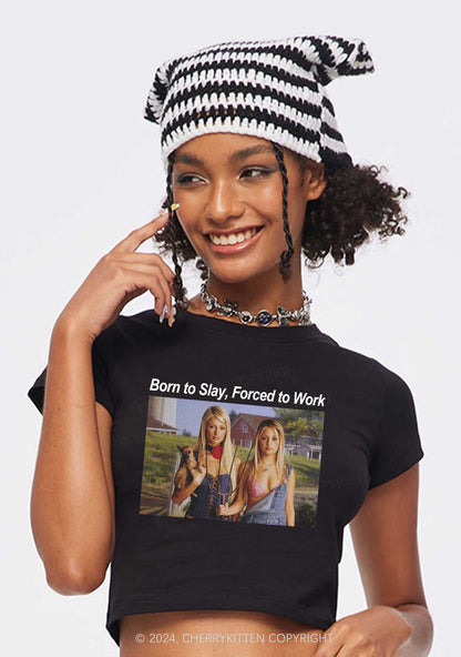 Born To Slay Y2K Baby Tee Cherrykitten