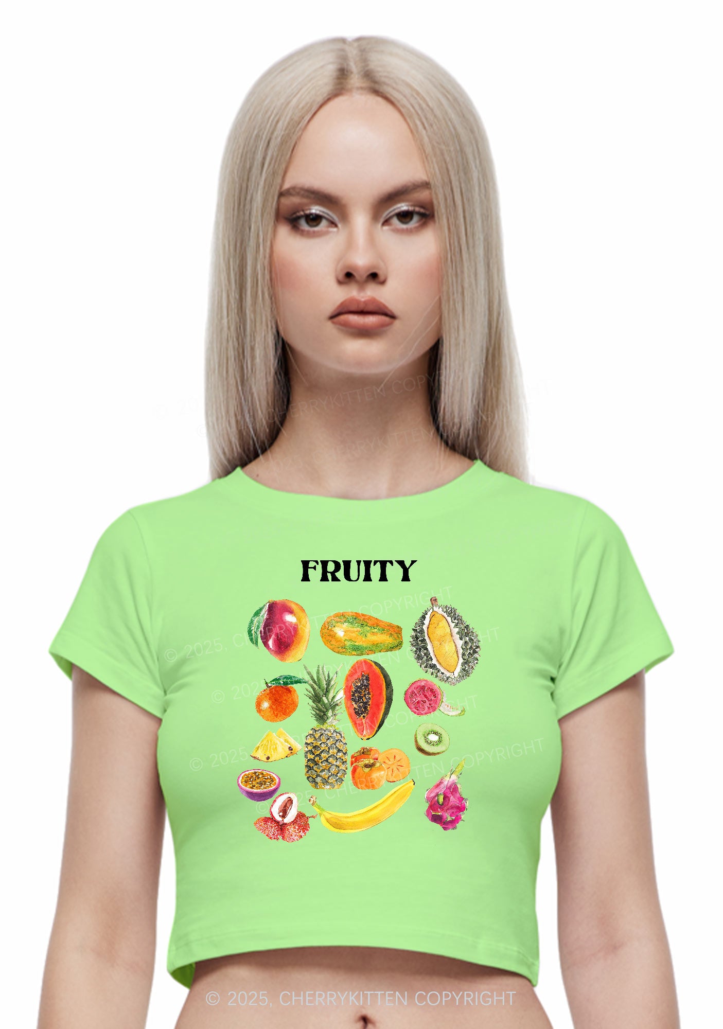 Fruity Y2K Baby Tee Cherrykitten