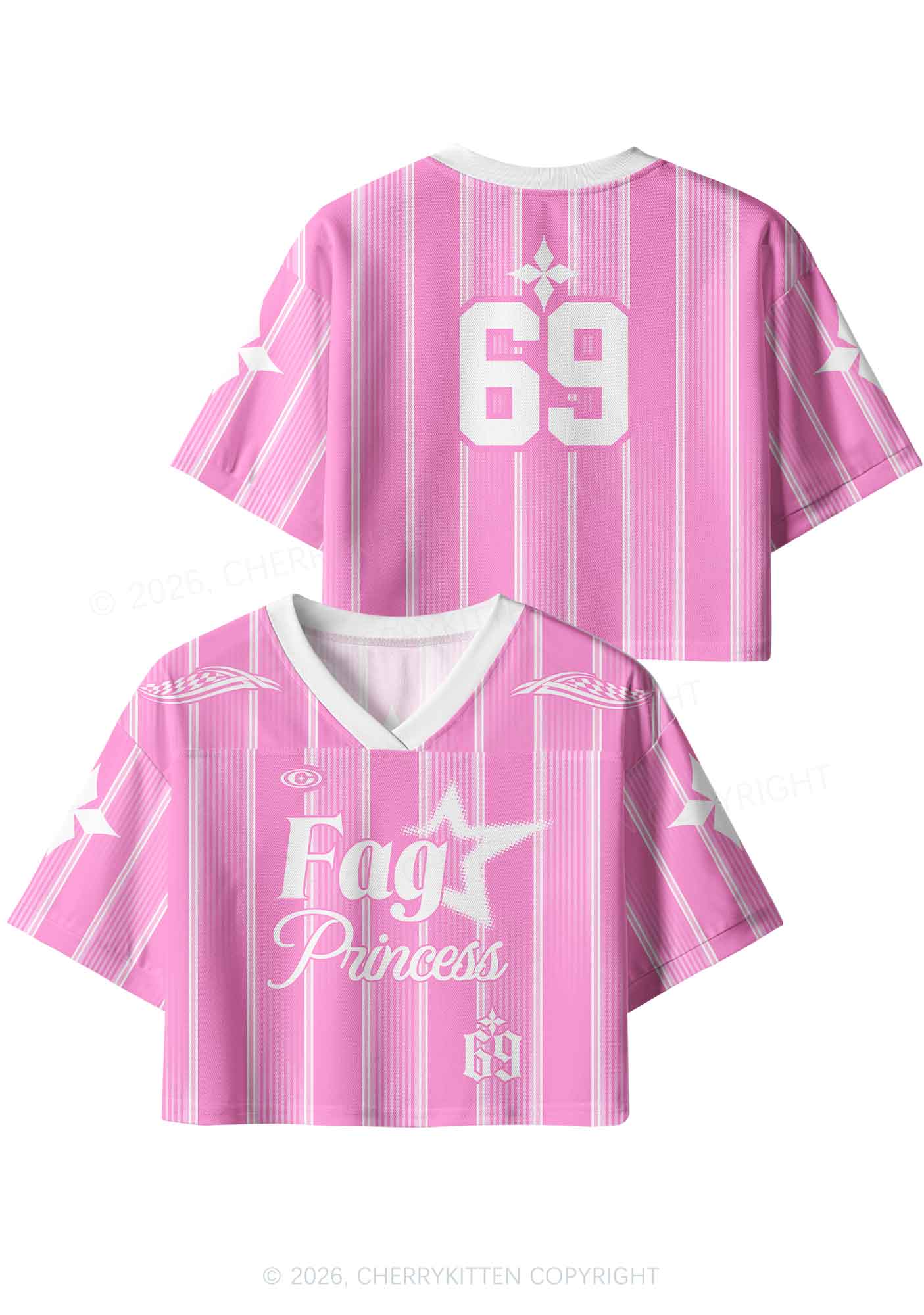 Fag Princess Pride Y2K Crop Sport Jersey Shirts Cherrykitten