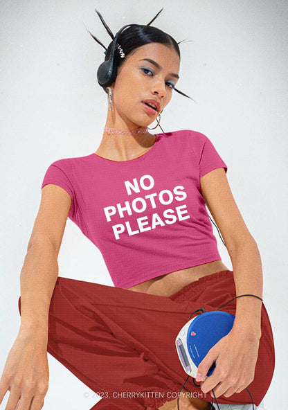 No Photos Please Y2K Baby Tee Cherrykitten