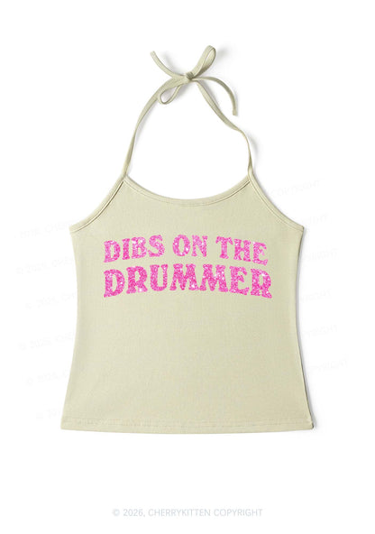 Glitter Dibs On The Drummer Y2K Halter Neck Cami Cherrykitten