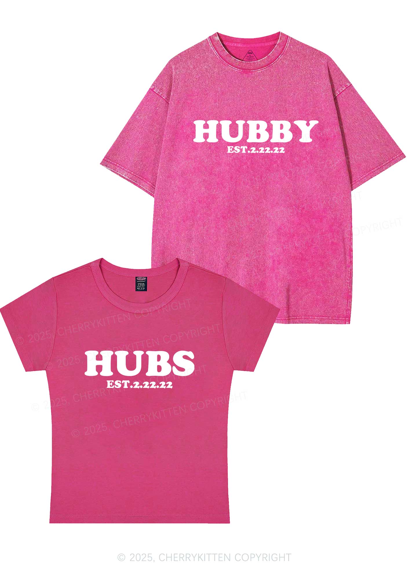 Hubs Hubby Y2K Valentine's Day Couple Shirt Cherrykitten