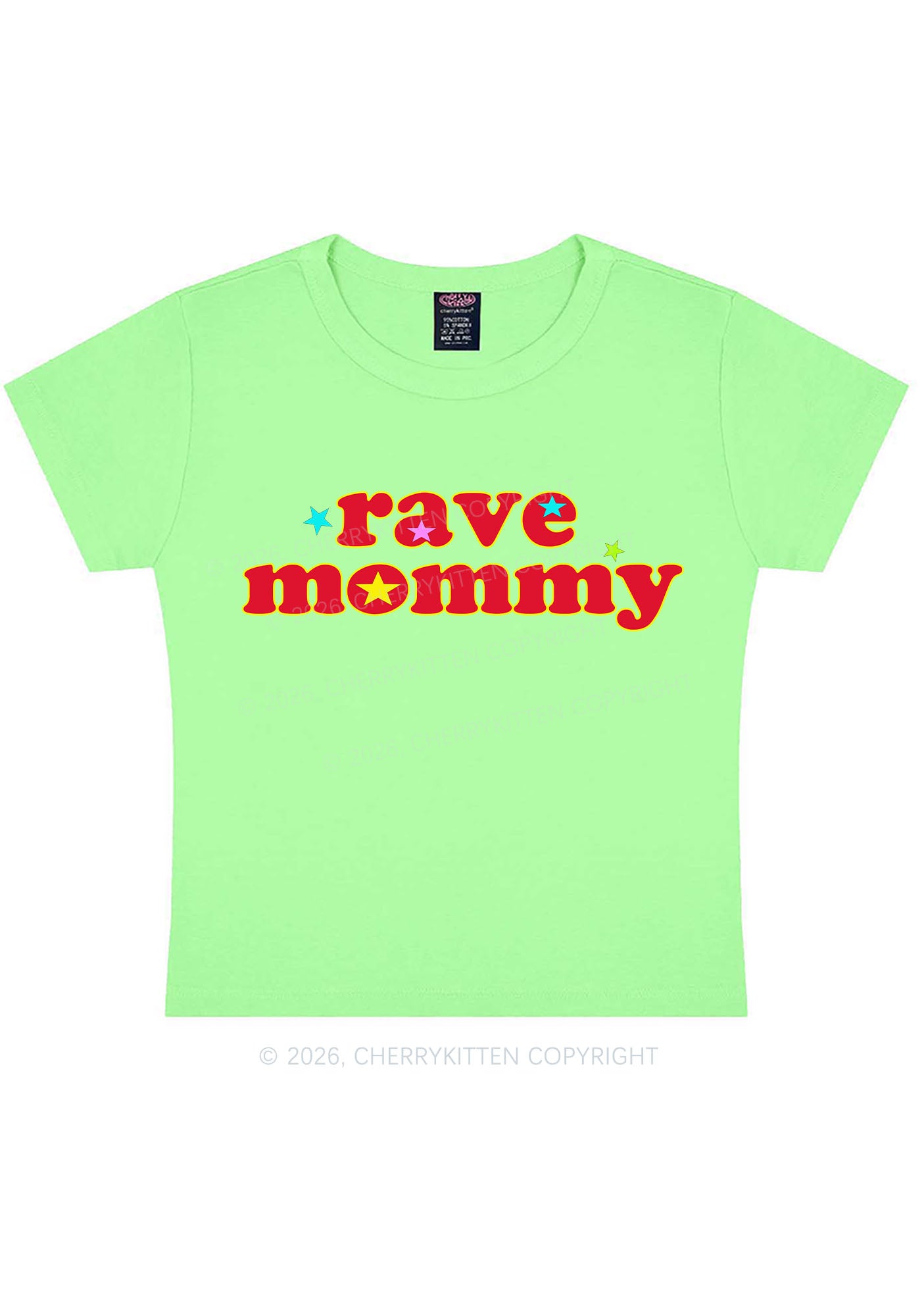 Rave Mommy Y2K Baby Tee Cherrykitten