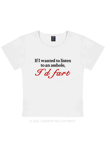 Curvy I'd Fart Y2K Baby Tee Cherrykitten