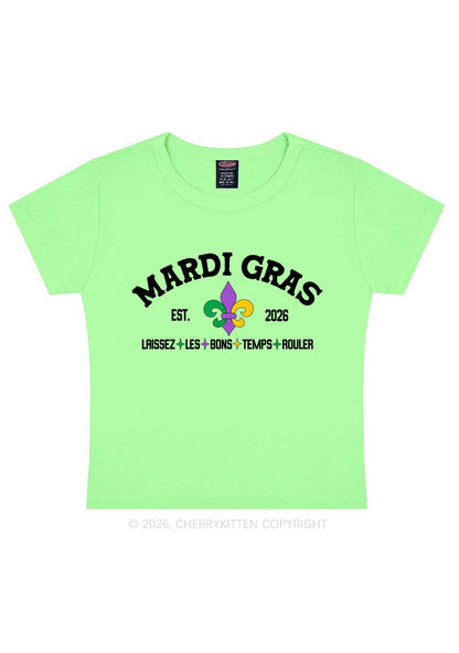 Mardi Gras Laissez Les Bons Temps Rouler Y2K Baby Tee Cherrykitten