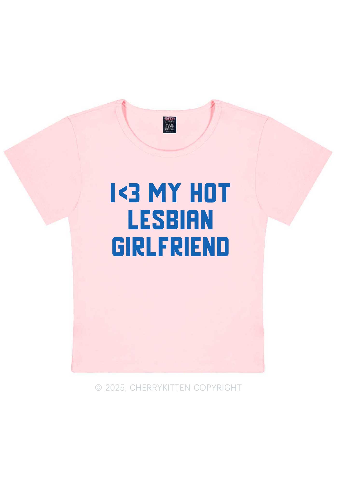 My Hot Lesbian GF Pride Y2K Baby Tee Cherrykitten