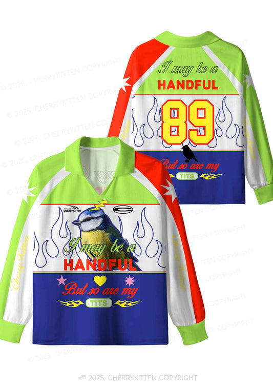 Custom Be A Handful Y2K Sport Long Sleeve Jersey Shirts Cherrykitten