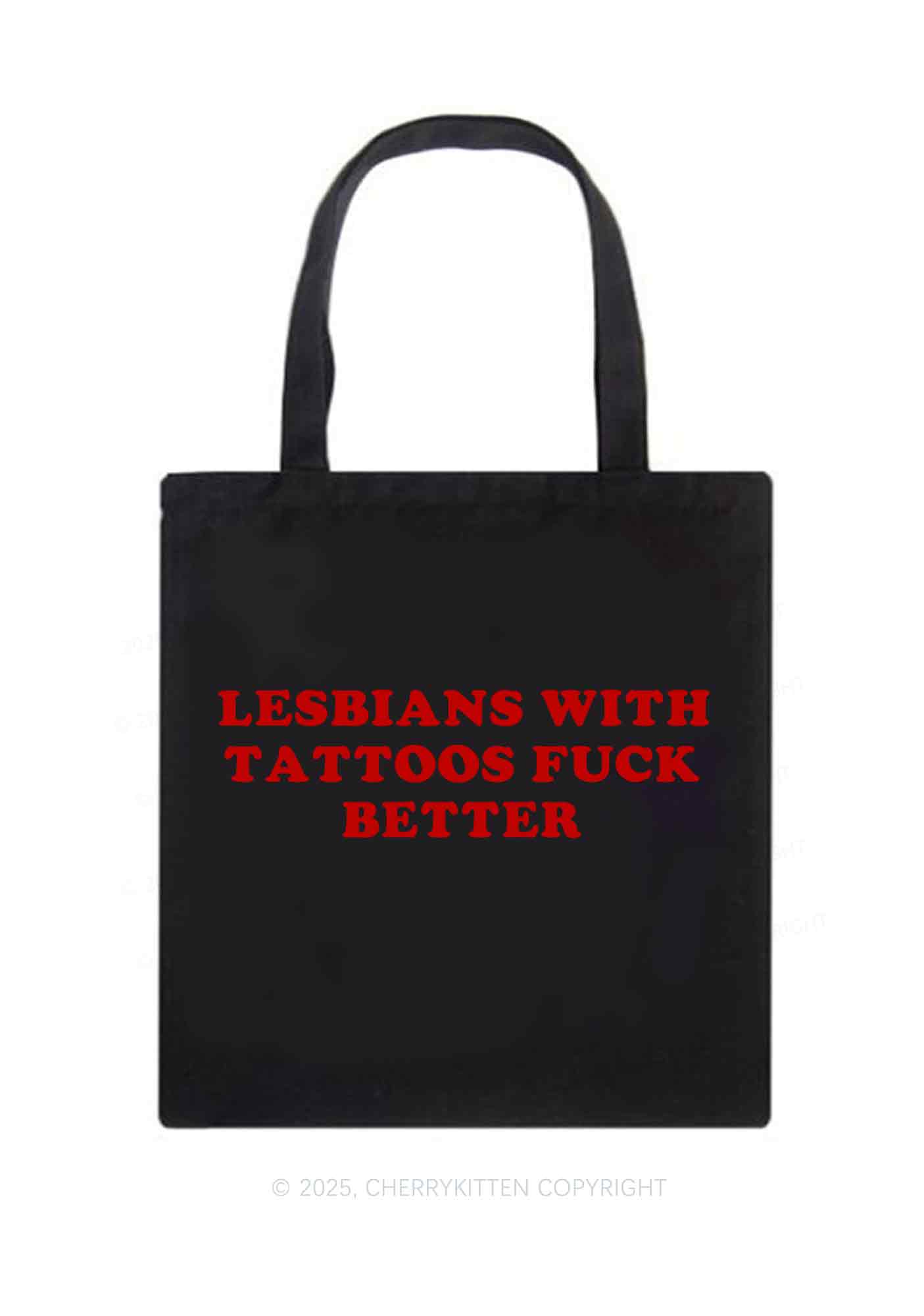 Lesbians With Tattoos Pride Y2K Canvas Tote Bag Cherrykitten