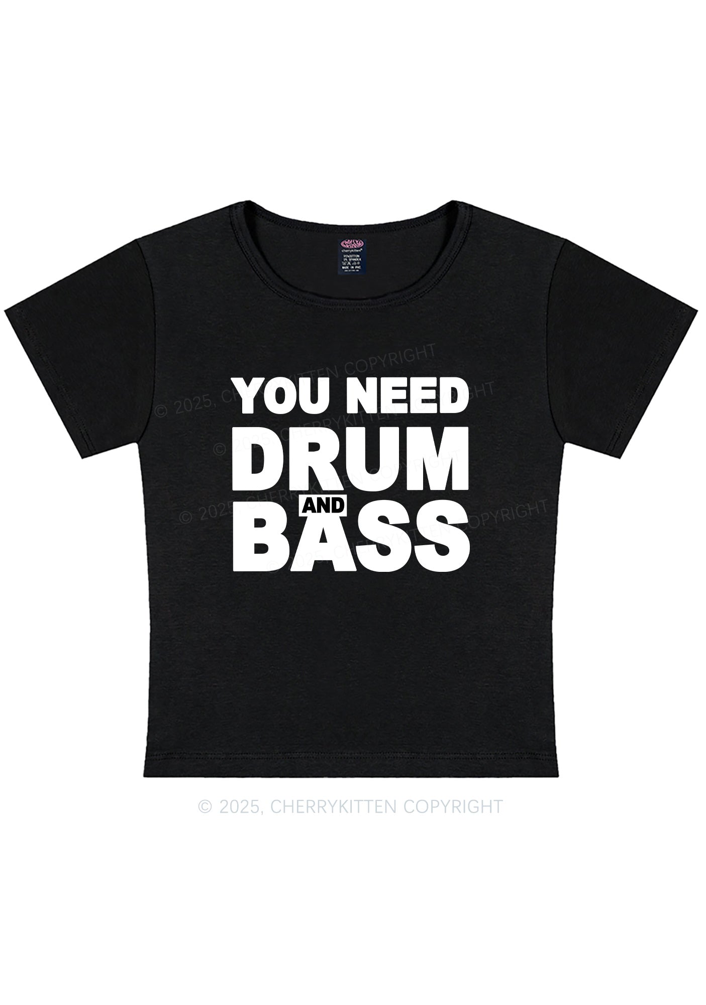 Need Drum And Bass Y2K Baby Tee Cherrykitten