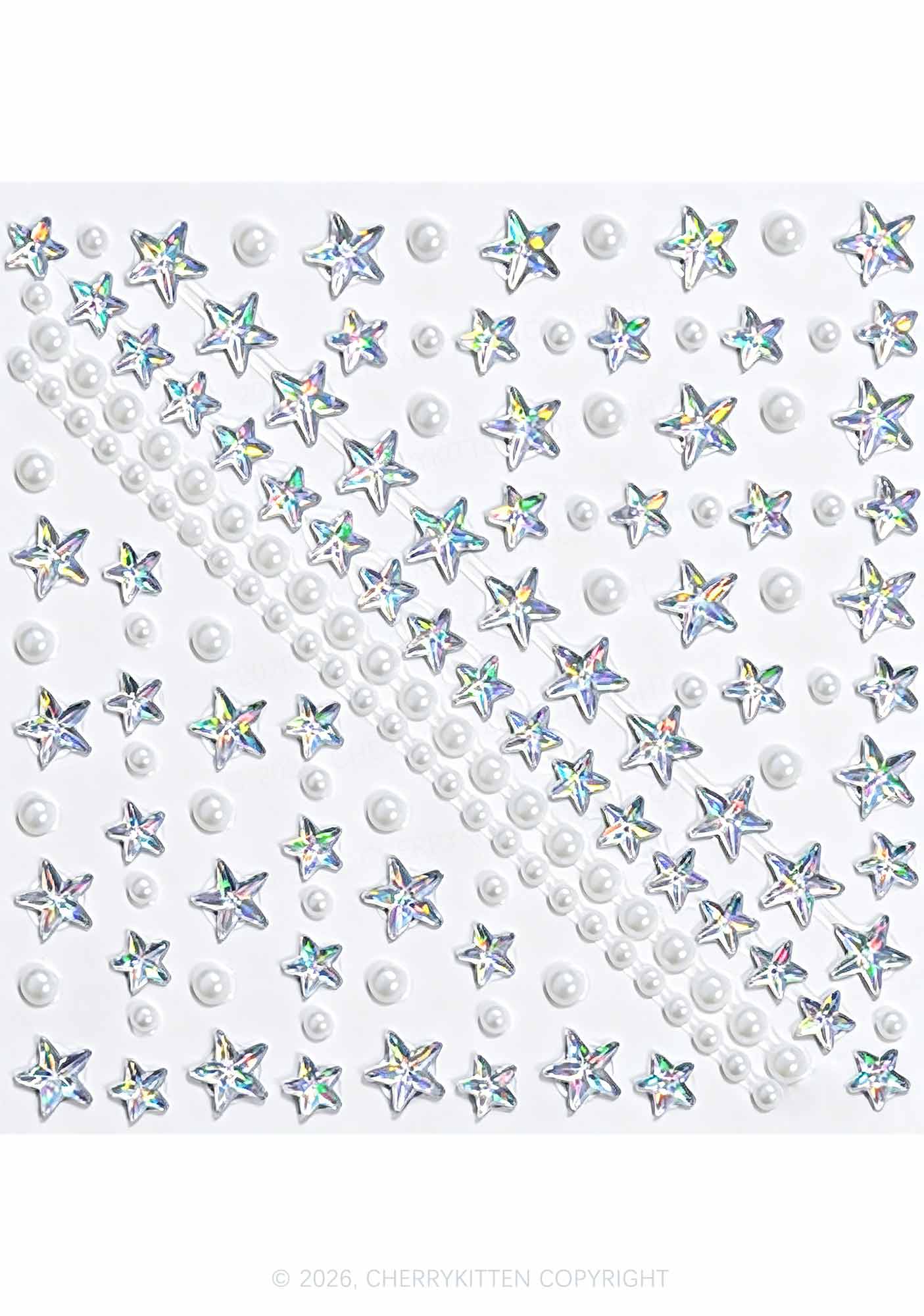 1pc Laser Rhinestone Y2K Face Sticker Cherrykitten