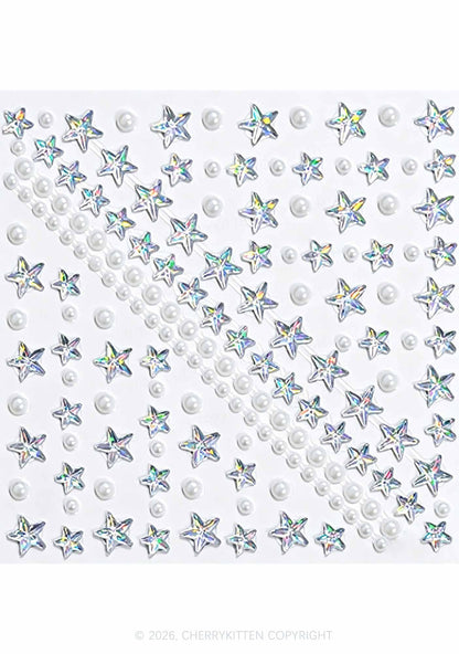 1pc Laser Rhinestone Y2K Face Sticker Cherrykitten