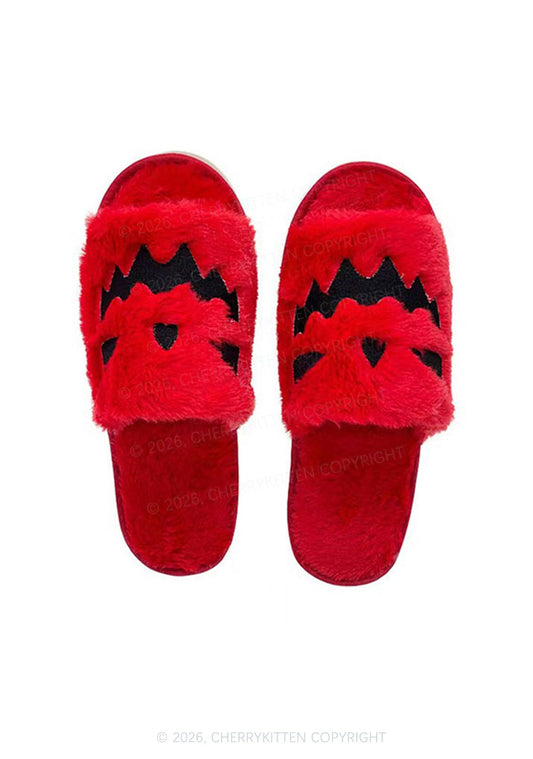 Halloween Y2K Pumpkin Plush Slippers