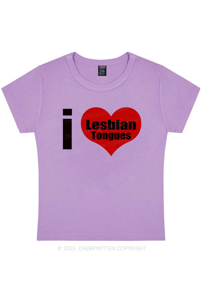 I Love Lesbian Tongues Y2K Baby Tee Cherrykitten