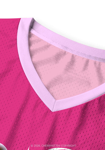 Hot Pink Custom GF BF Photo Y2K Sport Jersey Tank Cherrykitten