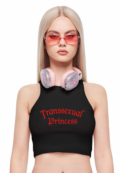 Transsexual Princess Pride Y2K Crop Tank Top Cherrykitten