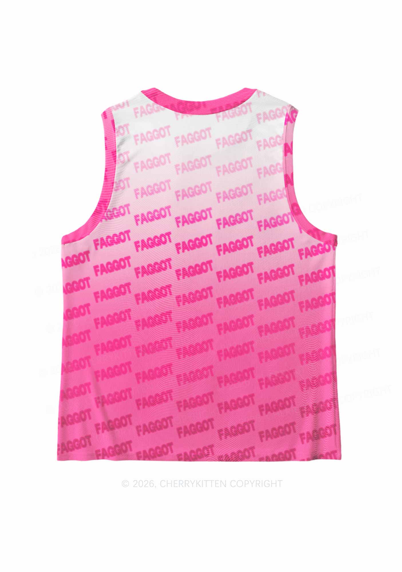 Faded Pink Faggot Pride Y2K Mesh Muscle Tank Cherrykitten