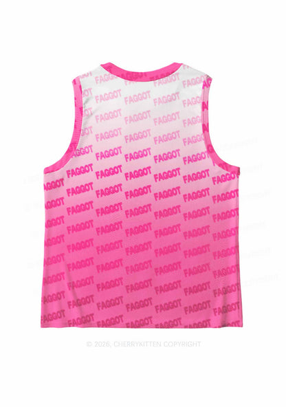 Faded Pink Faggot Pride Y2K Mesh Muscle Tank Cherrykitten