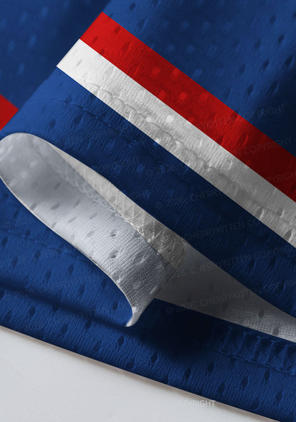 Blue Hockey Match HR Y2K Sport Jersey Shirts Cherrykitten