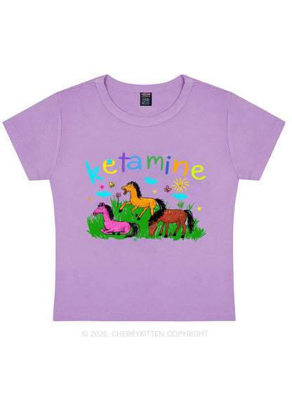 Rainbow K Pony Y2K Baby Tee Cherrykitten
