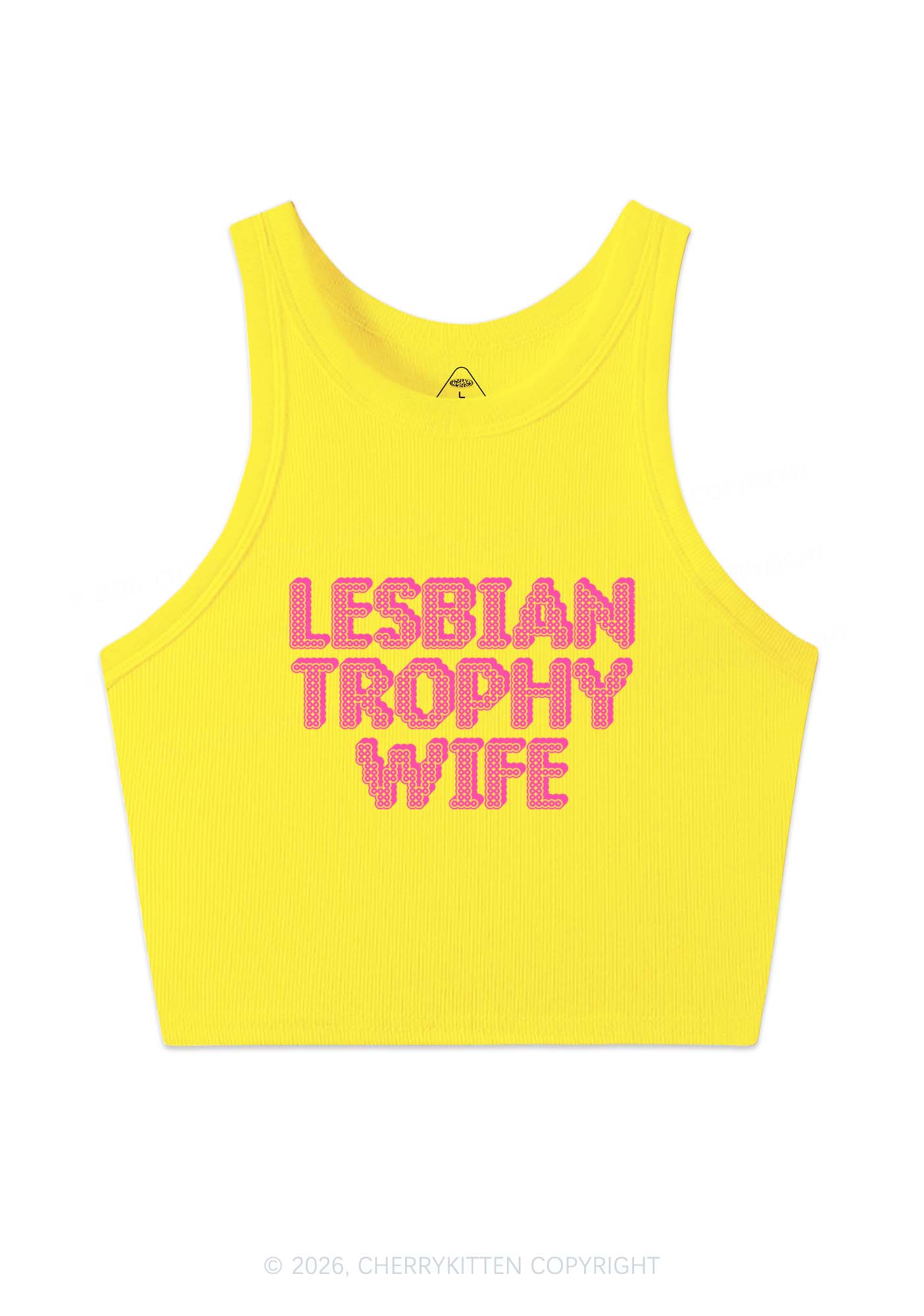 Lesbian Trophy Wife Pride Y2K Crop Tank Top Cherrykitten