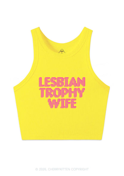 Lesbian Trophy Wife Pride Y2K Crop Tank Top Cherrykitten