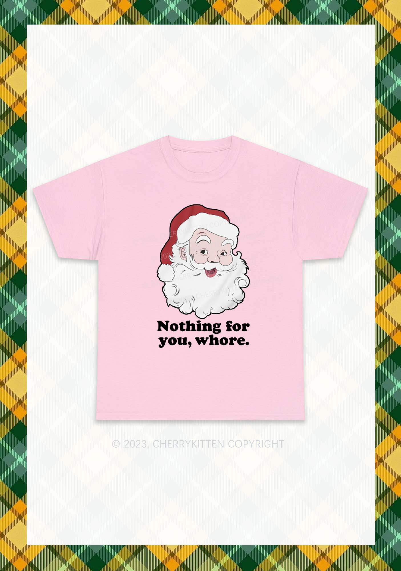 Santa Nothing For You Christmas Y2K Chunky Shirt Cherrykitten
