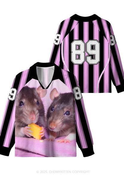 Custom Cheese Rat Y2K Long Sleeve Sport Jersey Shirts Cherrykitten