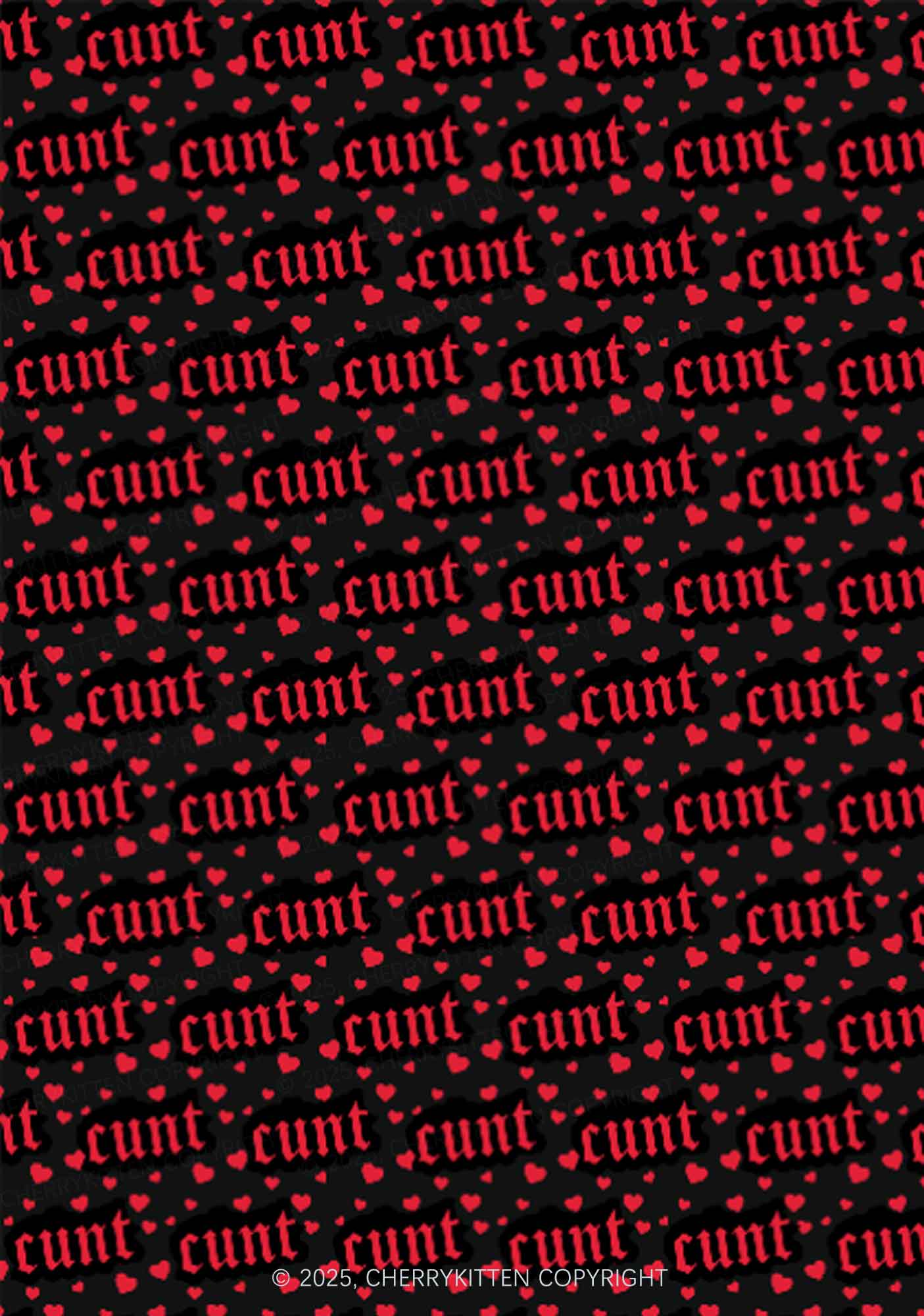 Red Hearts Cxxt Valentine's Day Y2K Print Mini Skirt Cherrykitten