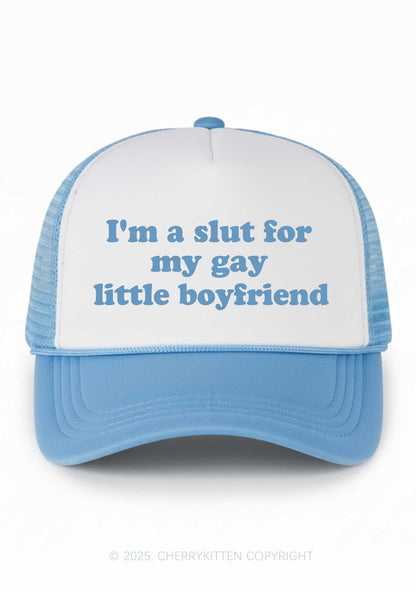 Slxt For My Gay BF Valentine's Day Y2K Colorblock Trucker Hat Cherrykitten