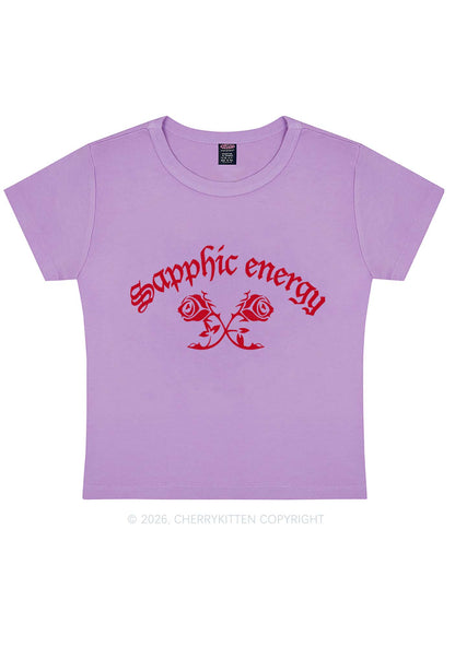 Sapphic Energy Pride Y2K Baby Tee Cherrykitten