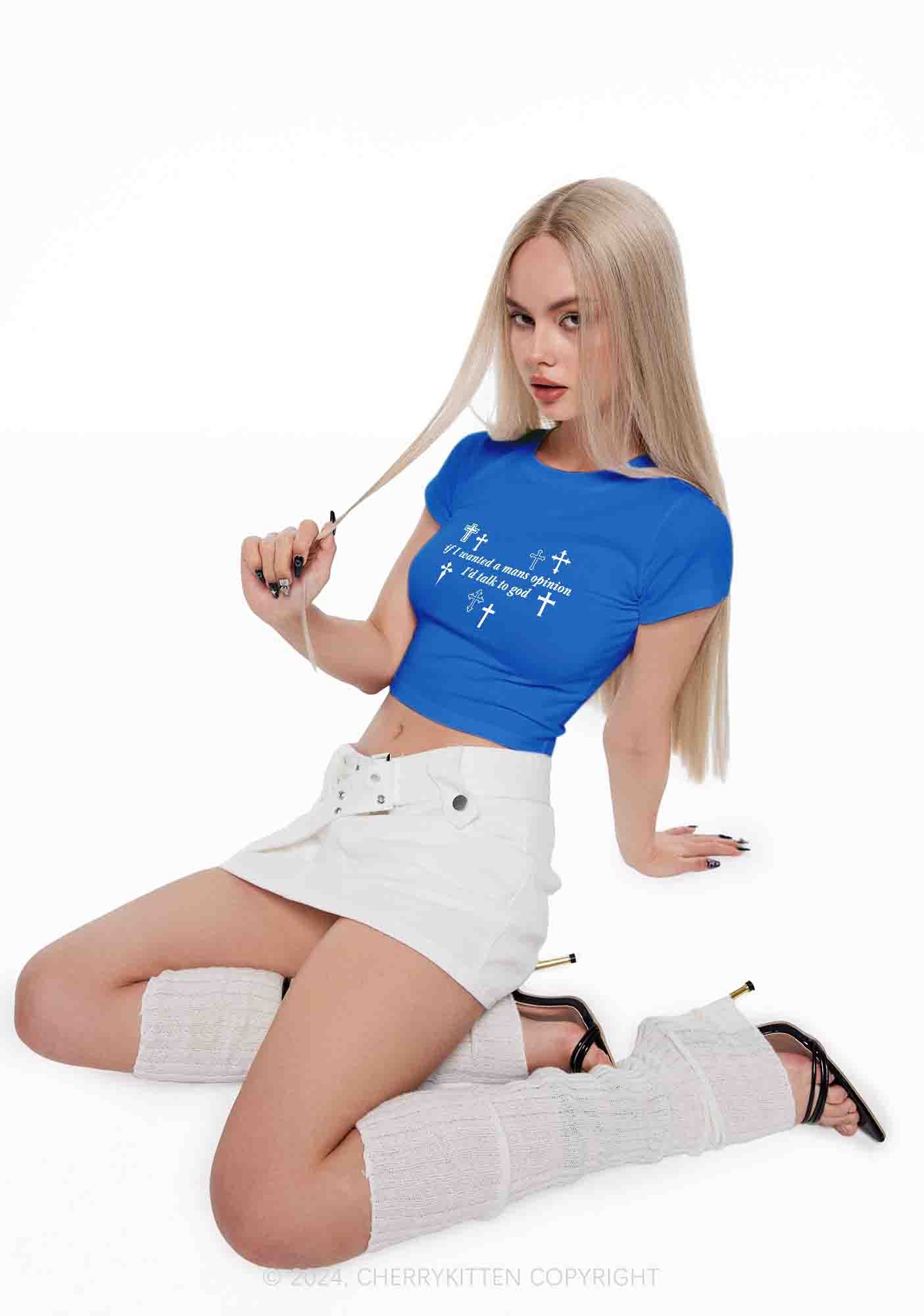 Talk To God Y2K Baby Tee Cherrykitten