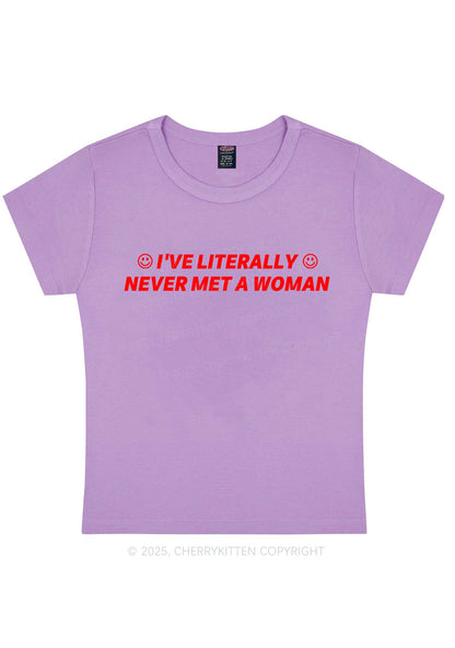 Never Met Woman Pride Y2K Baby Tee Cherrykitten