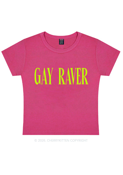 Gay Raver Pride Y2K Baby Tee Cherrykitten