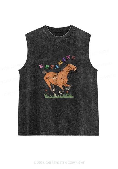Orange Pony Y2K Washed Tank Cherrykitten