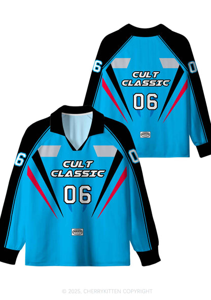 Custom Blue Cult Classic Y2K Long Sleeve Sport Jersey Shirts Cherrykitten