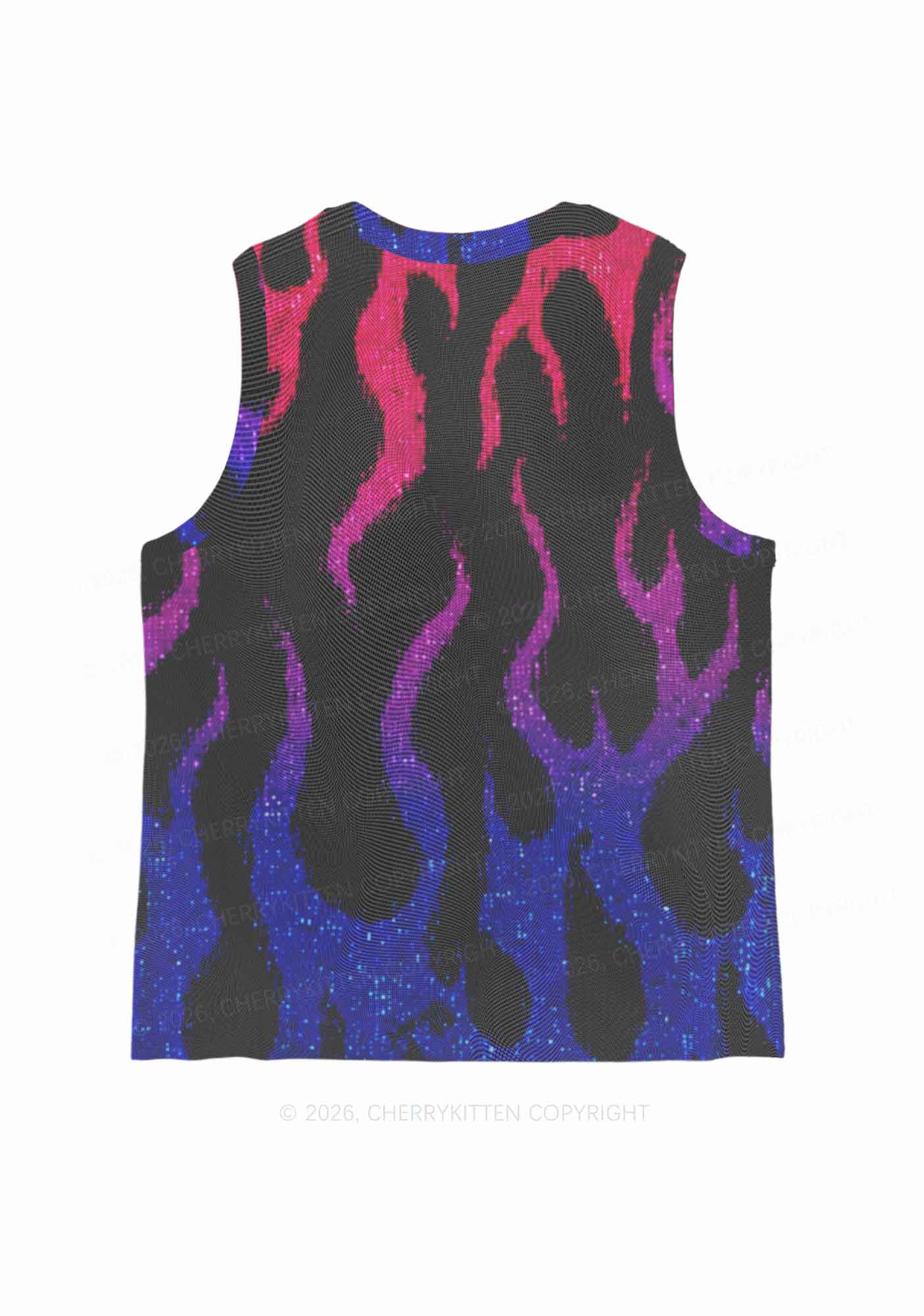 Bisexual Flame Pride Y2K Mesh Muscle Tank Cherrykitten