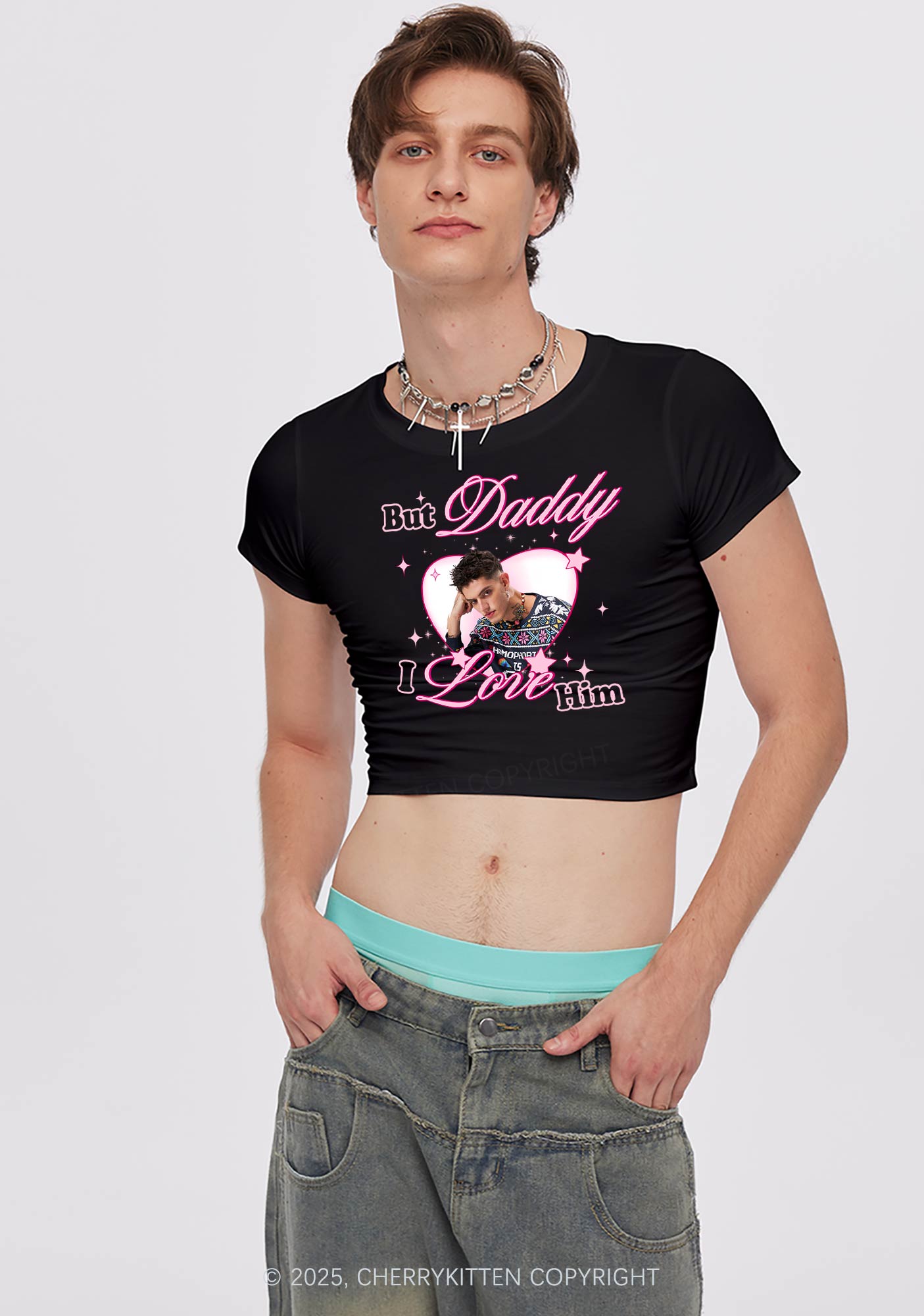 Custom But Daddy I Love Y2K Baby Tee Cherrykitten