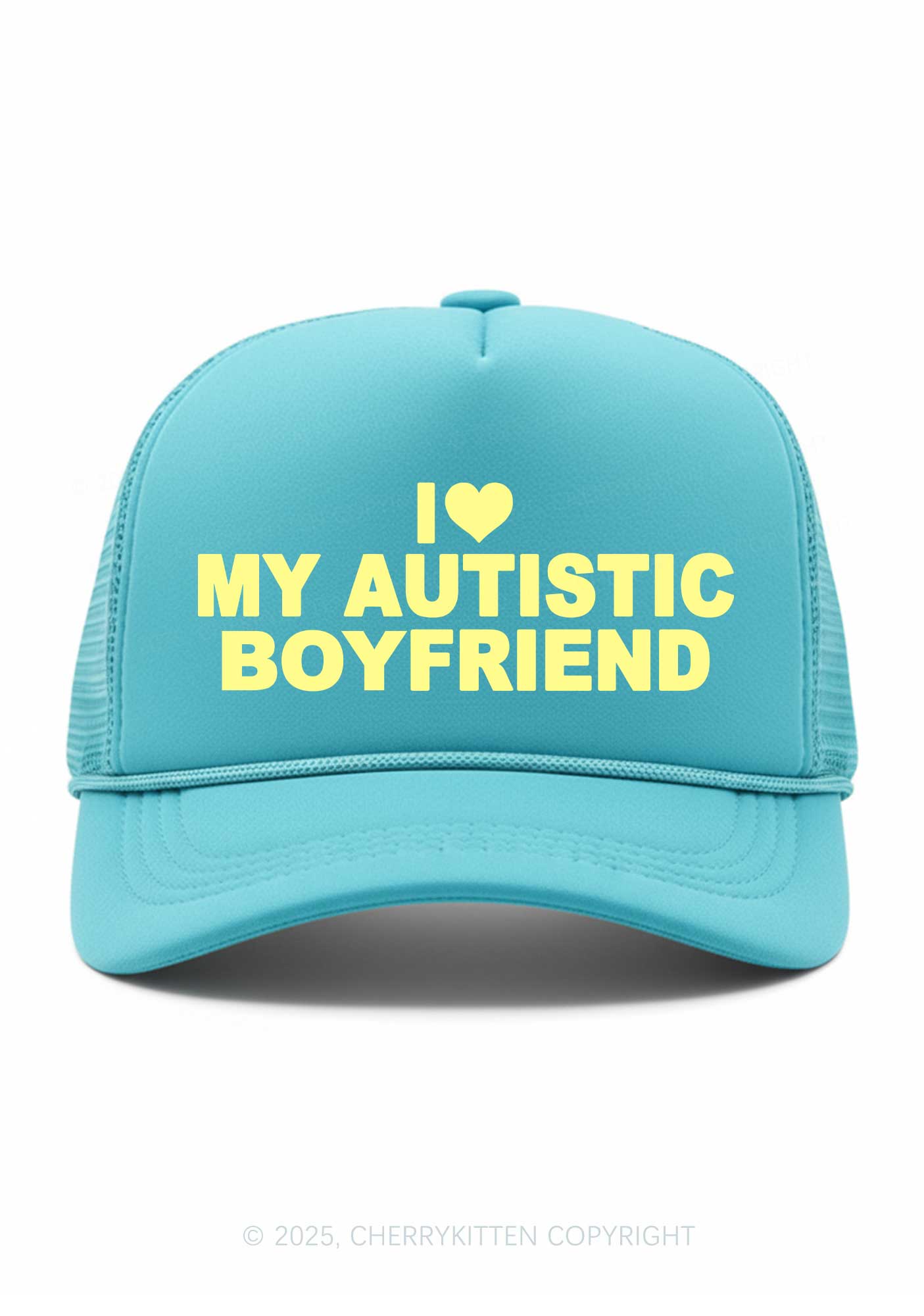 I Love My Autistic GF BF Valentine's Day Y2K Trucker Hat Cherrykitten