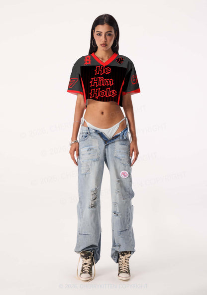 He Him Hole Pride Y2K Crop Sport Jersey Shirts Cherrykitten