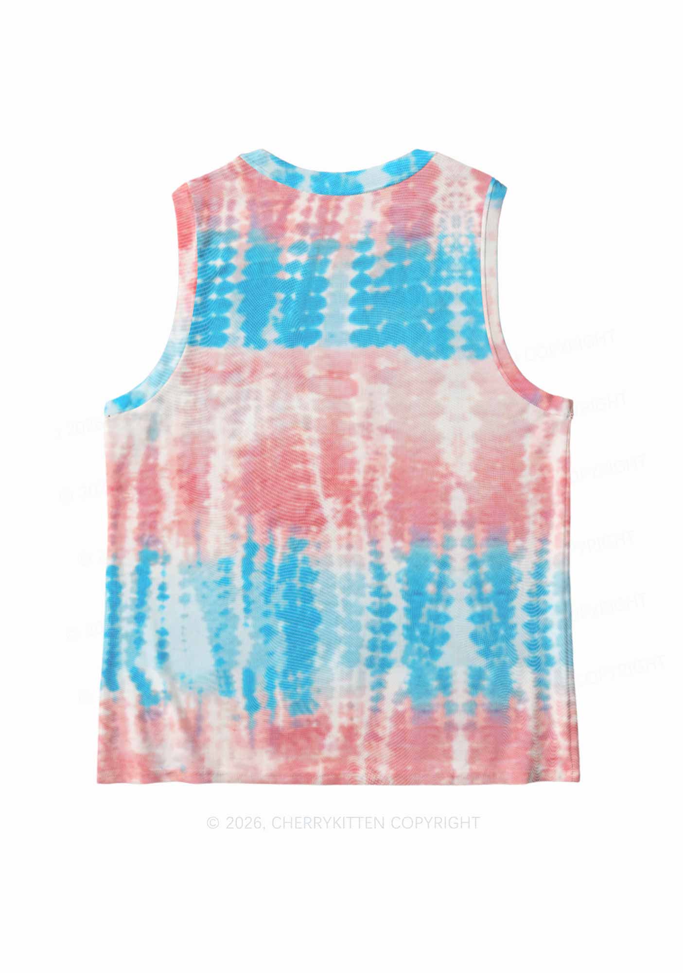 Tie Dye Trans Pride Y2K Mesh Muscle Tank Cherrykitten